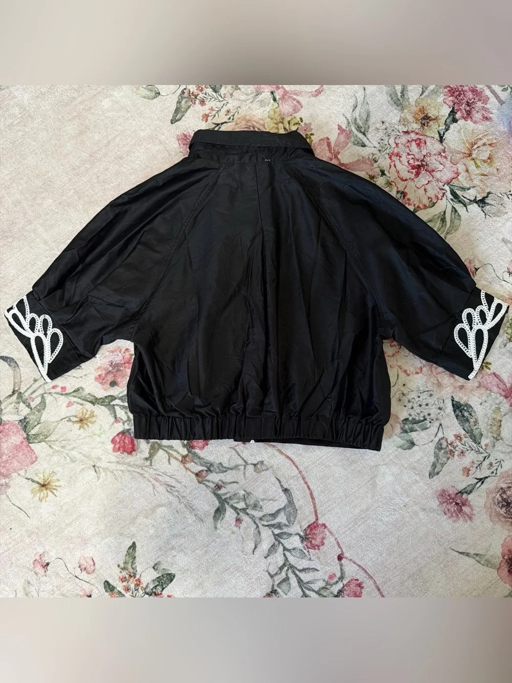 Jason Wu Crop bomber jacket with White Loop Trim